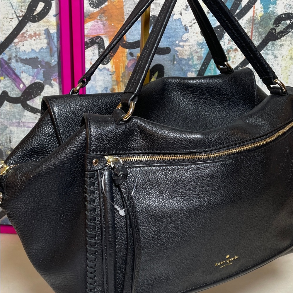 kate spade Ashby Place Abbott Black Leather Satchel with Gold Hardware - Picture 8 of 16